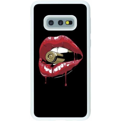 Coque Samsung Galaxy S10e - Silicone rigide blanc Lips bullet