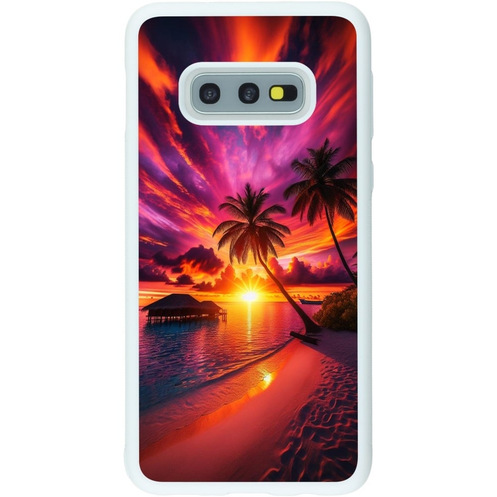 Coque Samsung Galaxy S10e - Silicone rigide blanc Maldives Dusk Bliss