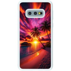 Coque Samsung Galaxy S10e - Silicone rigide blanc Maldives Dusk Bliss