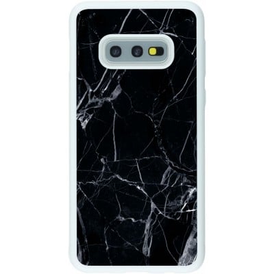 Coque Samsung Galaxy S10e - Silicone rigide blanc Marble Black 01