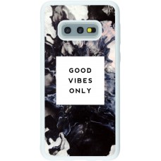 Coque Samsung Galaxy S10e - Silicone rigide blanc Marble Good Vibes Only