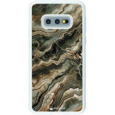 Coque Samsung Galaxy S10e - Silicone rigide blanc Marbre Olive