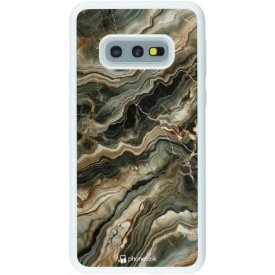 Coque Samsung Galaxy S10e - Silicone rigide blanc Marbre Olive