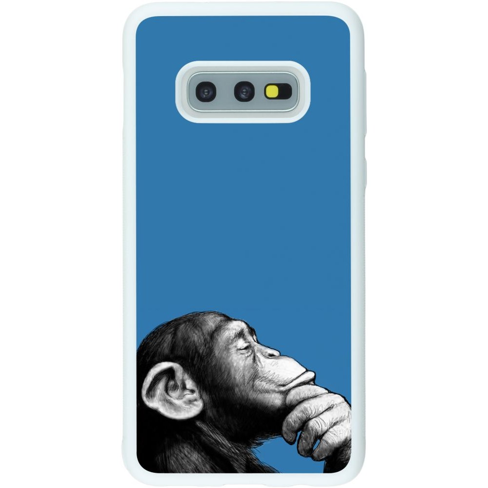 Coque Samsung Galaxy S10e - Silicone rigide blanc Monkey Pop Art