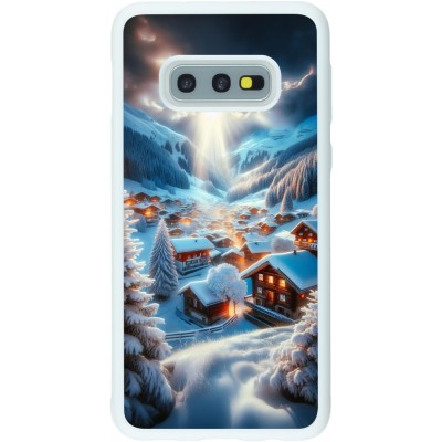 Coque Samsung Galaxy S10e - Silicone rigide blanc Mont Neige Lumière