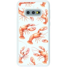 Coque Samsung Galaxy S10e - Silicone rigide blanc Pattern de homards pastels