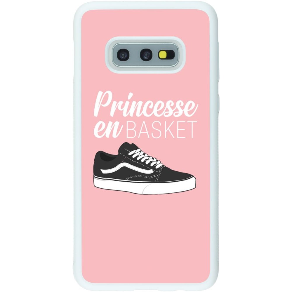 Coque Samsung Galaxy S10e - Silicone rigide blanc princesse en basket