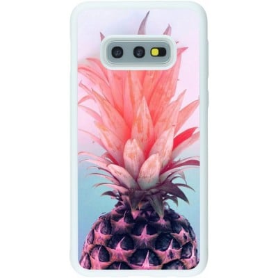 Coque Samsung Galaxy S10e - Silicone rigide blanc Purple Pink Pineapple