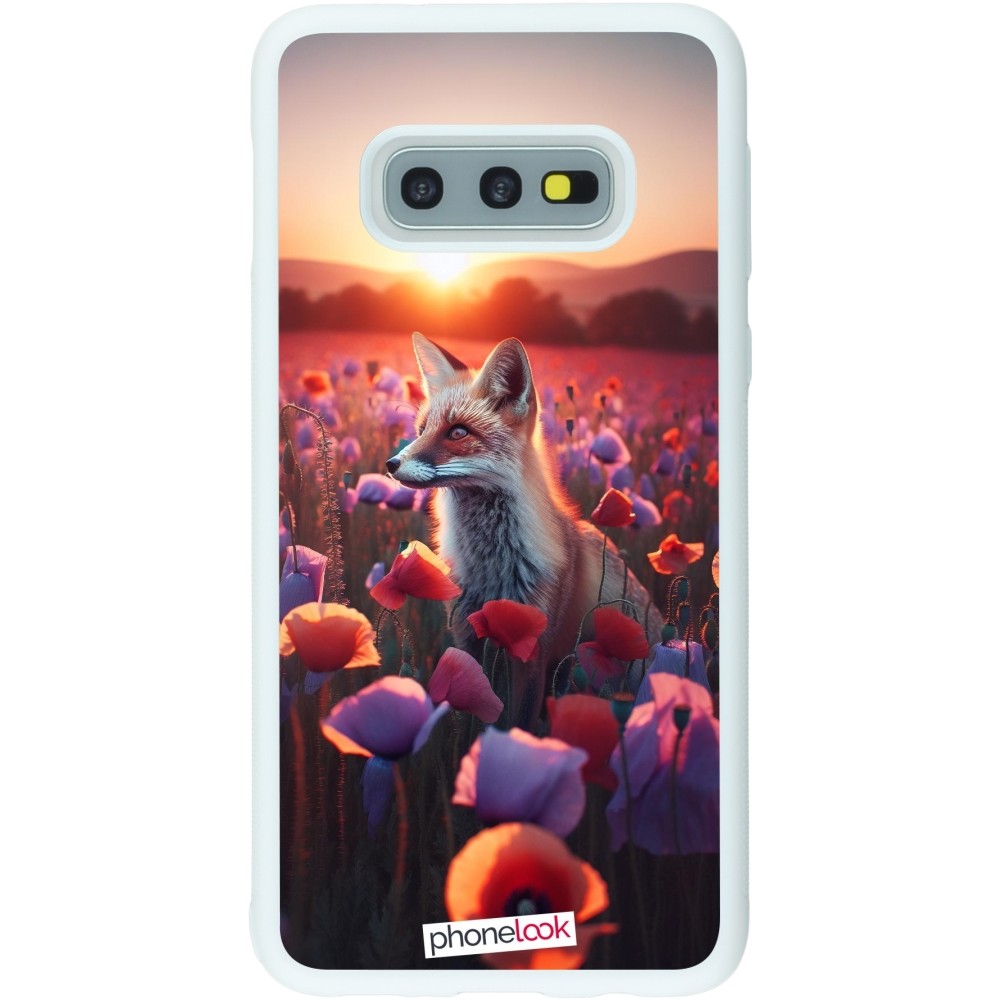 Coque Samsung Galaxy S10e - Silicone rigide blanc Renard pourpre au crépuscule