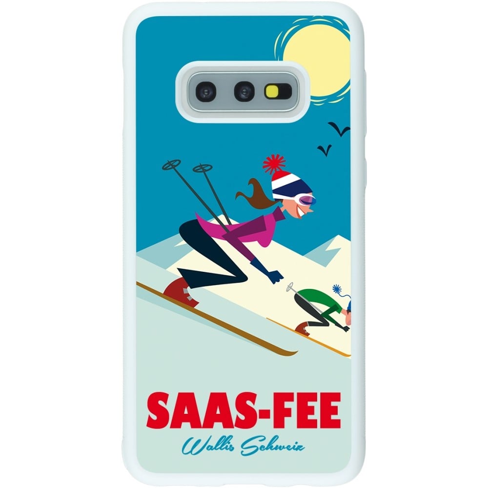 Coque Samsung Galaxy S10e - Silicone rigide blanc Saas-Fee Ski Downhill