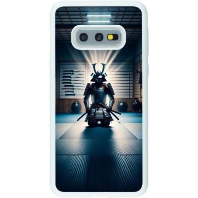 Coque Samsung Galaxy S10e - Silicone rigide blanc Samouraï en prière