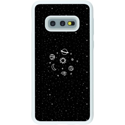 Coque Samsung Galaxy S10e - Silicone rigide blanc Space Doodle