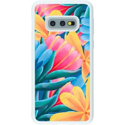 Coque Samsung Galaxy S10e - Silicone rigide blanc Spring 23 colorful flowers