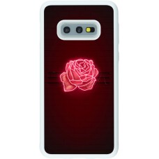 Coque Samsung Galaxy S10e - Silicone rigide blanc Spring 23 neon rose