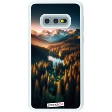 Coque Samsung Galaxy S10e - Silicone rigide blanc Sunset Forest Lake