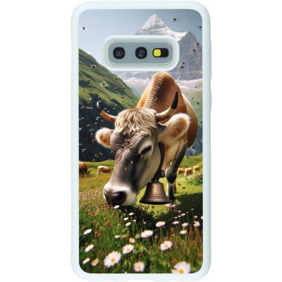 Coque Samsung Galaxy S10e - Silicone rigide blanc Vache montagne Valais