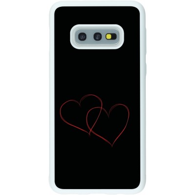 Coque Samsung Galaxy S10e - Silicone rigide blanc Valentine 2023 attached heart