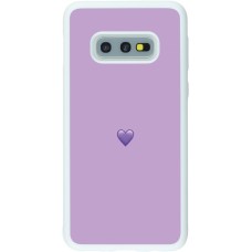 Coque Samsung Galaxy S10e - Silicone rigide blanc Valentine 2023 purpule single heart