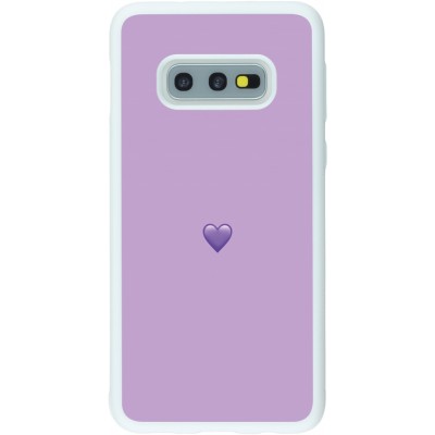 Coque Samsung Galaxy S10e - Silicone rigide blanc Valentine 2023 purpule single heart