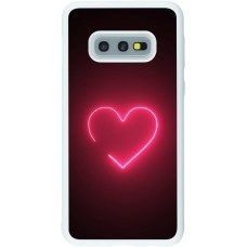 Coque Samsung Galaxy S10e - Silicone rigide blanc Valentine 2023 single neon heart