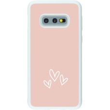 Coque Samsung Galaxy S10e - Silicone rigide blanc Valentine 2023 three minimalist hearts