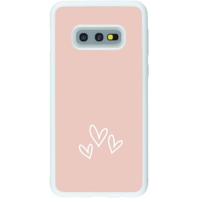 Coque Samsung Galaxy S10e - Silicone rigide blanc Valentine 2023 three minimalist hearts