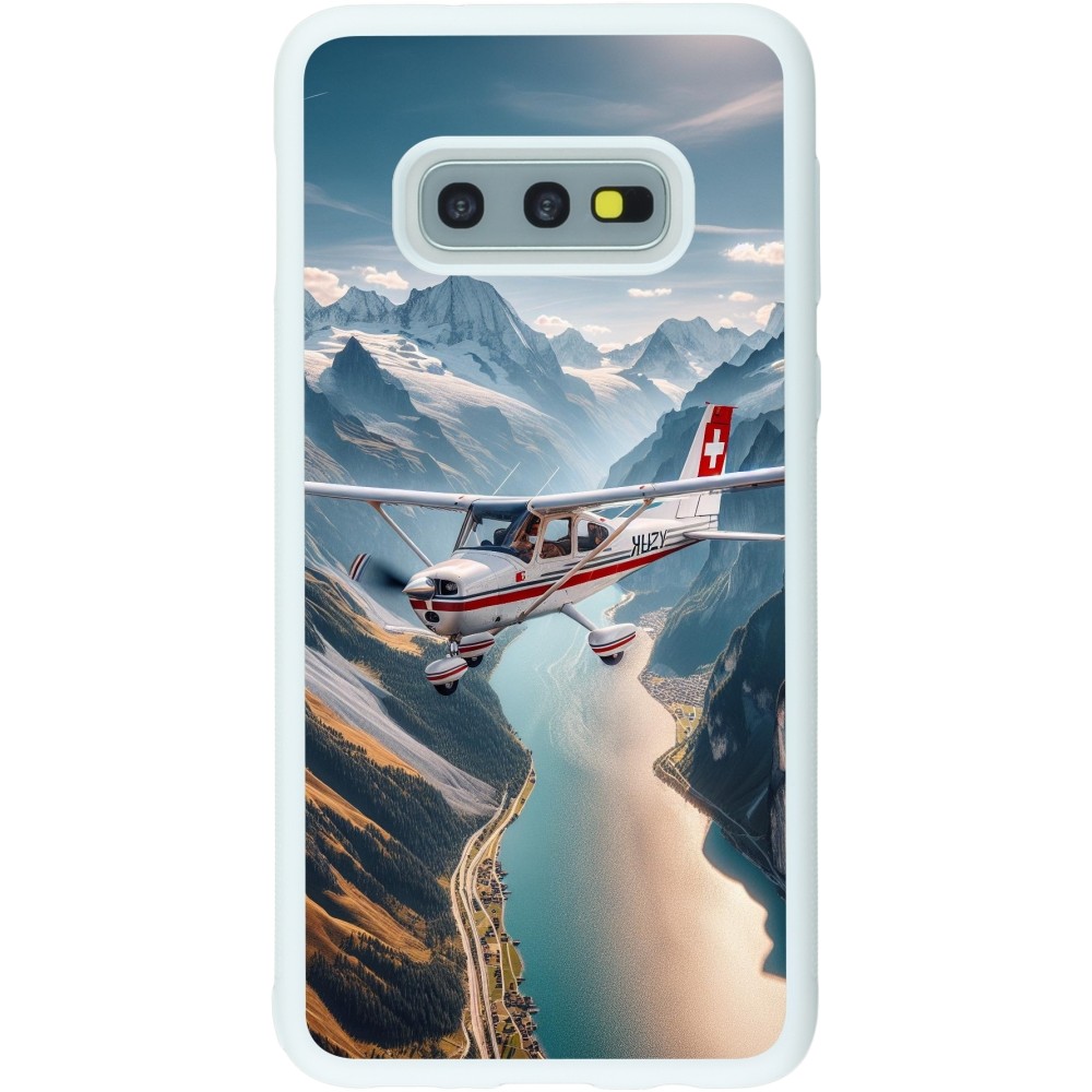 Coque Samsung Galaxy S10e - Silicone rigide blanc Vol Alpin Suisse