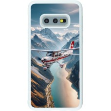 Coque Samsung Galaxy S10e - Silicone rigide blanc Vol Alpin Suisse