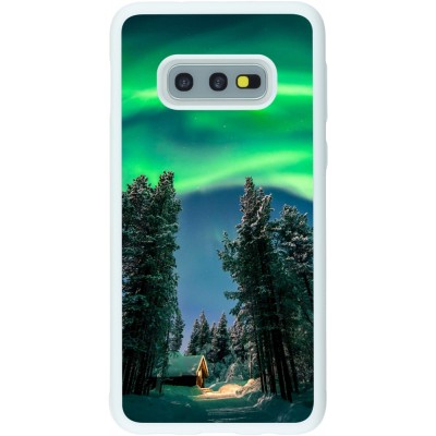 Coque Samsung Galaxy S10e - Silicone rigide blanc Winter 22 Northern Lights