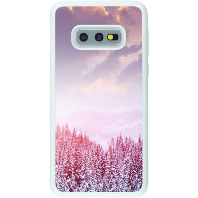 Coque Samsung Galaxy S10e - Silicone rigide blanc Winter 22 Pink Forest