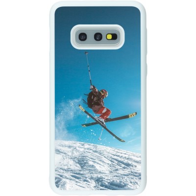 Coque Samsung Galaxy S10e - Silicone rigide blanc Winter 22 Ski Jump