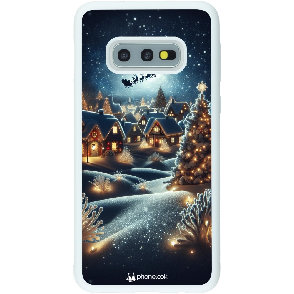 Coque Samsung Galaxy S10e - Silicone rigide blanc Noël 2023 Christmas is Coming