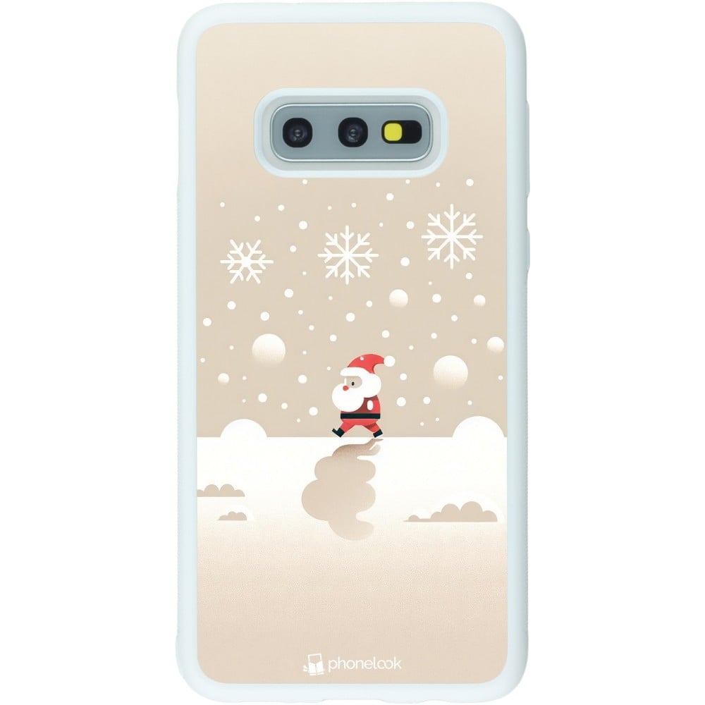 Coque Samsung Galaxy S10e - Silicone rigide blanc Noël 2023 Minimalist Santa