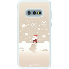 Coque Samsung Galaxy S10e - Silicone rigide blanc Noël 2023 Minimalist Santa