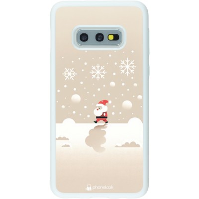 Coque Samsung Galaxy S10e - Silicone rigide blanc Noël 2023 Minimalist Santa