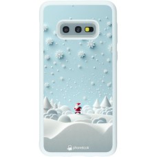 Coque Samsung Galaxy S10e - Silicone rigide blanc Noël 2023 Petit Père Flocon