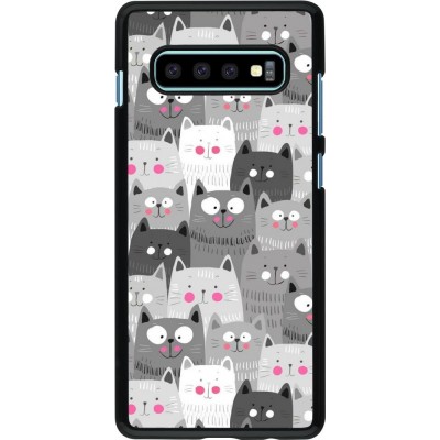 Coque Samsung Galaxy S10+ - Chats gris troupeau