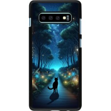 Coque Samsung Galaxy S10+ - Chat noir promenade