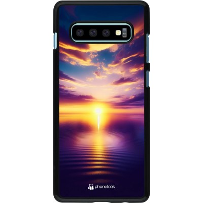 Coque Samsung Galaxy S10+ - Coucher soleil jaune violet