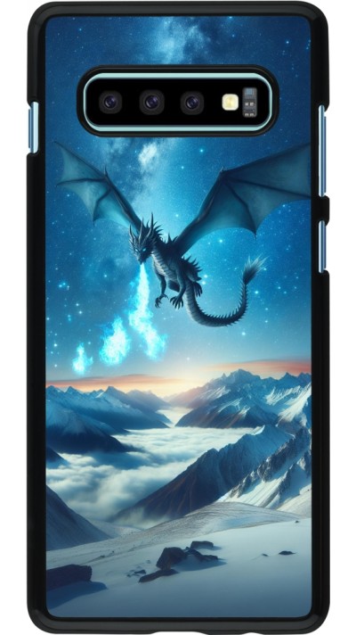 Coque Samsung Galaxy S10+ - Dragon nocturne montagne