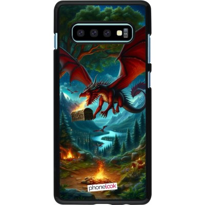 Coque Samsung Galaxy S10+ - Dragon Volant Forêt Trésor