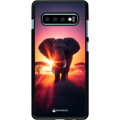 Coque Samsung Galaxy S10+ - Elephant Sunrise Beauty