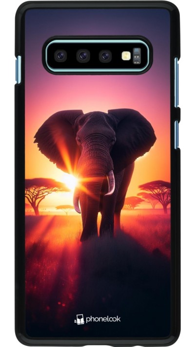 Coque Samsung Galaxy S10+ - Elephant Sunrise Beauty