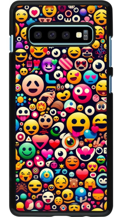 Coque Samsung Galaxy S10+ - Emoji Mix Color