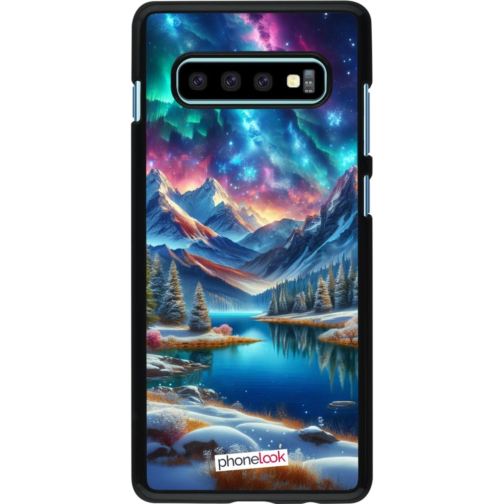 Coque Samsung Galaxy S10+ - Fantasy Mountain Lake Sky Stars