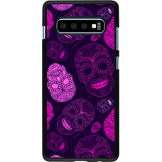 Coque Samsung Galaxy S10+ - Halloween 2023 pink skulls