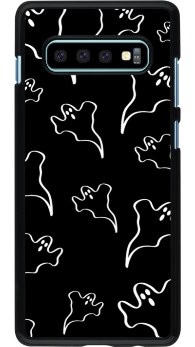 Coque Samsung Galaxy S10+ - Halloween 2024 black and white ghosts