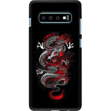 Coque Samsung Galaxy S10+ - Japanese style Dragon Tattoo Red Black