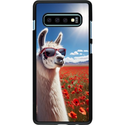 Coque Samsung Galaxy S10+ - Lama Chic en Coquelicot