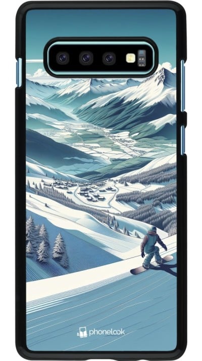 Coque Samsung Galaxy S10+ - Snowboarder Montagne